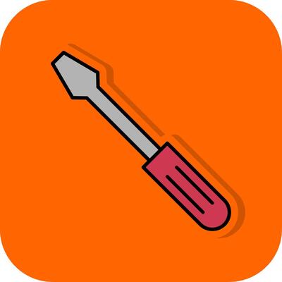Screwdriver Filled Orange background Icon