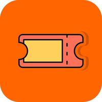 Ticket Filled Orange background Icon vector