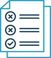 Check List Line Blue Two Color Icon vector