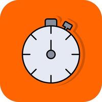 Stopwatch Filled Orange background Icon vector