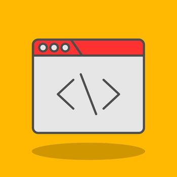 Develope Filled Shadow Icon vector