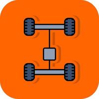 Axletree Filled Orange background Icon vector