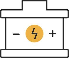 Battery Skined Filled Icon vector