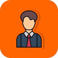 Person Filled Orange background Icon vector