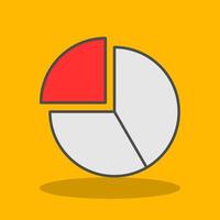 Pie Chart Filled Shadow Icon vector