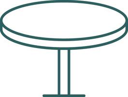 Round Table Line Gradient Round Corner Icon vector