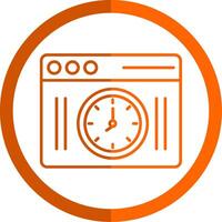 Clock Line Orange Circle Icon vector