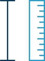 medición línea azul dos color icono vector