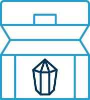 Treasure chest Line Blue Two Color Icon vector