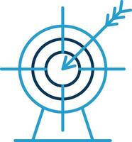 Archery Line Blue Two Color Icon vector