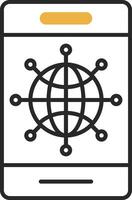 Internet Skined Filled Icon vector