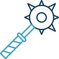 Mace Line Blue Two Color Icon vector