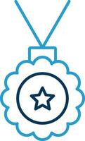 Medallion Line Blue Two Color Icon vector