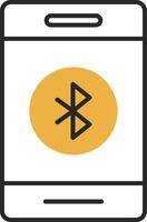 Bluetooth Skined Filled Icon vector