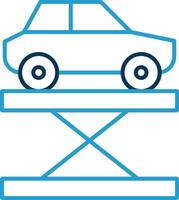 Car Lift Line Blue Two Color Icon vector