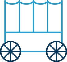 Carriage Line Blue Two Color Icon vector