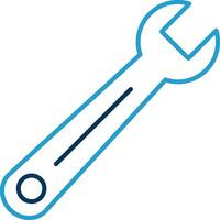 Wrench Line Blue Two Color Icon vector