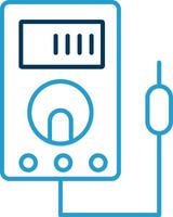 Voltmeter Line Blue Two Color Icon vector