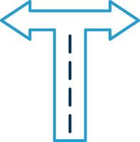 Crossroad Line Blue Two Color Icon vector