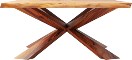 Modern Wooden Table with X-Shaped Legs png