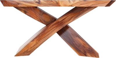 Modern Wooden Table with X-Shaped Legs png