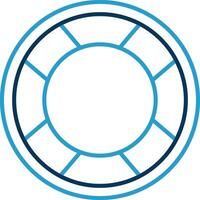 Lifebuoy Line Blue Two Color Icon vector