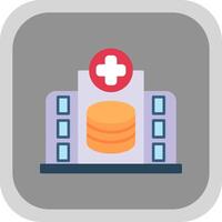 Hospital Database Flat Round Corner Icon vector