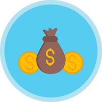 Money Bag Flat Multi Circle Icon vector