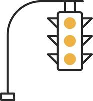 Traffic Lights Skined Filled Icon vector