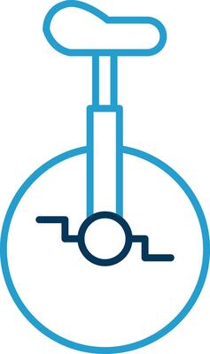 Monocycle Line Blue Two Color Icon