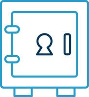 Locker Line Blue Two Color Icon vector