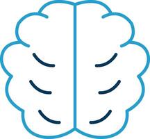 Brain Line Blue Two Color Icon vector