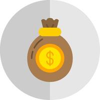 dinero bolso plano escala icono vector