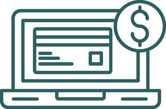 Payment Method Line Gradient Round Corner Icon vector