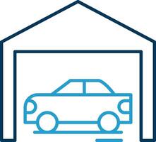 Garage Line Blue Two Color Icon vector