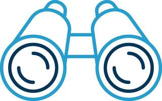 Binoculars Line Blue Two Color Icon vector