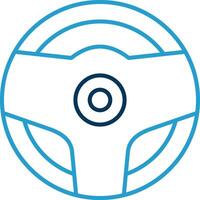 Steering Wheel Line Blue Two Color Icon vector