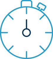 Stopwatch Line Blue Two Color Icon vector