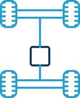 Axletree Line Blue Two Color Icon vector