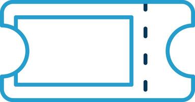 Ticket Line Blue Two Color Icon vector