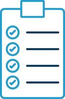 To Do List Line Blue Two Color Icon vector