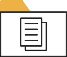 Documents Skined Filled Icon vector