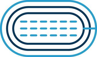 Running Track Line Blue Two Color Icon vector