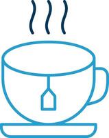 Tea Line Blue Two Color Icon vector