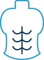 abdominales línea azul dos color icono vector