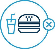 No Junk Food Line Blue Two Color Icon vector