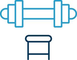 Dumbbell Line Blue Two Color Icon vector