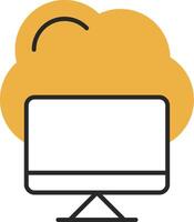 Cloud Computing Skined Filled Icon vector