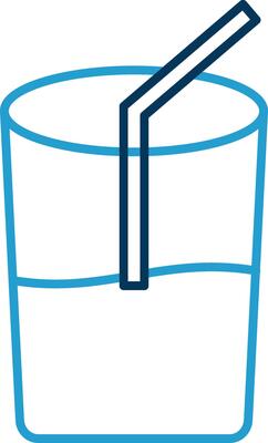 Drink Line Blue Two Color Icon