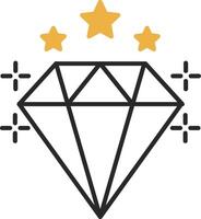 diamante desollado lleno icono vector